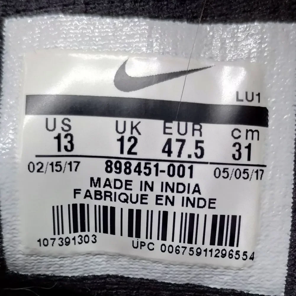 Nike Air Behold NBK Basketball Sneakers Mens Size 13‎ Black Grey Athletic Shoes